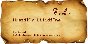 Huszár Liliána névjegykártya
